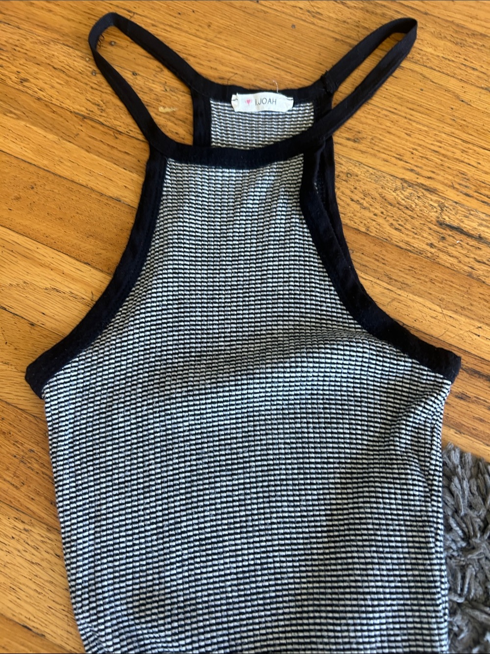 I.JOAH Ribbed Halter Maxi Dress in Black and White Small Midi - Picture 3 of 6